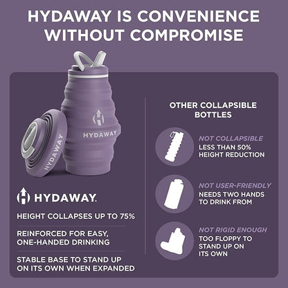 HYDAWAY 17oz Collapsible Water Bottle - BPA-Free, Leakproof, Lightweight, and Space-Saving - Perfect for Travel, Hiking, and Everyday Hydration