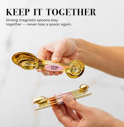 Pink Magnetic Measuring Spoons Set - Image 2