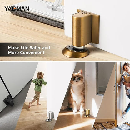 3 Pack Magnetic Door Stoppers Retractable Bottom of Door Holder No Drilling - Image 6