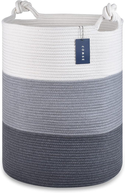 COMSE Laundry Hamper, Extra Large 15.7"x 21.7", Cotton Rope Basket by COMSE