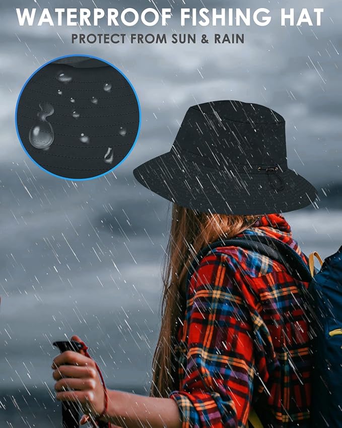 BROTOU Foldable Bucket Hats for Women/Men, UPF 50+ Wide Brim Sun Hat, Waterproof Fishing Cap with UV Protection