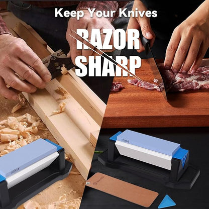 Knife Sharpening Stone, tri stone knife sharpener, 3 Sides Grit 400/1000/5000 - Image 5