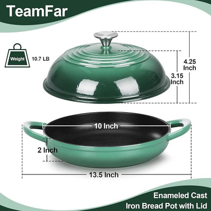 TeamFar Cast Iron Bread Dutch Oven, 6 Qt Enameled Dutch Oven Pot - Image 2