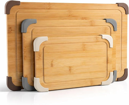 COOK WITH COLOR Non-Slip Cutting Board Set – Kitchen Essentials with Easy Grip by CookwithColor