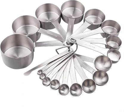 Measuring Cups and Spoons Set, 18/8 Stainless Steel Measuring Cups and Spoons by Smithcraft