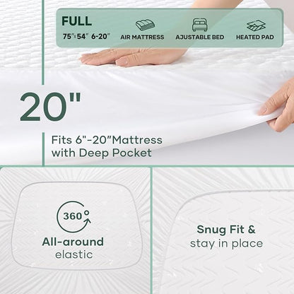 OhGeni 100% Waterproof Mattress Protector, Full Size Mattress Pad, Fits 6"-20" - Image 5