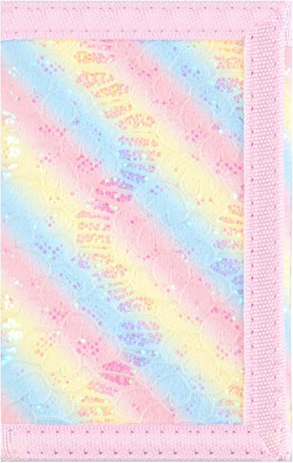 NEICY RFID Blocking Canvas Wallet for Men and Women - Camo Trifold Outdoor Sports Wallets with Magic Sticker for Teen Kids (Rainbow5)