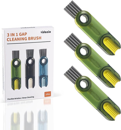 3 in 1 Cup Lid Gap Cleaning Brush Set, Mutipurpose Tiny Silicone Cup Holder by VIDONIO