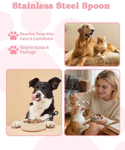 6 PCS Cat Food Can Covers Lids Set, Cat Bar Squeezer, Stainless Steel Wet Food - Image 5