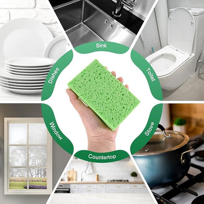 6-Pack Kitchen Sponges, Condense Eco Cellulose Non-Scratch Scrub Heavy Sponge - Image 6