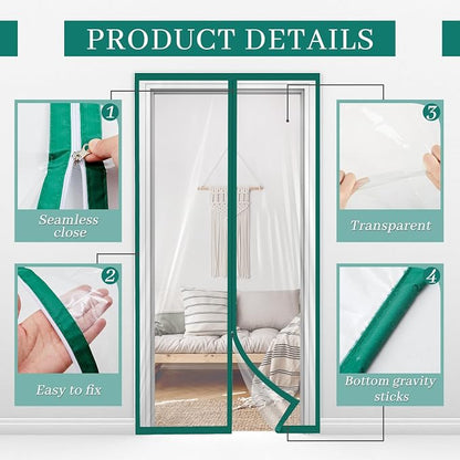 Amylove Zipper 48 x 87 Inch Dust Barrier Kit Green Edged Temporary Construction - Image 3