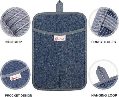 Yutat Oven Mitts, Pot Holders Set of 4 Made - Image 5