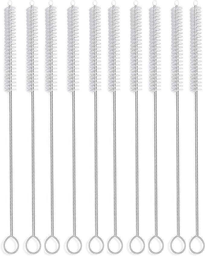 Long Straw Brush, Nylon Flexible, Reusable Pipe Tube Cleaner 12-ihch X 2/5-inch by DESIN