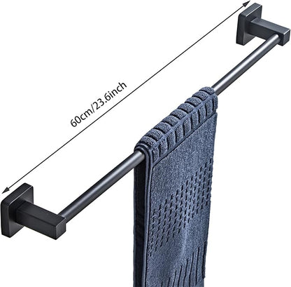 Matte Black Bathroom Hardware Set 4 Pieces, Bathroom Accessories Set Stainless - Image 3