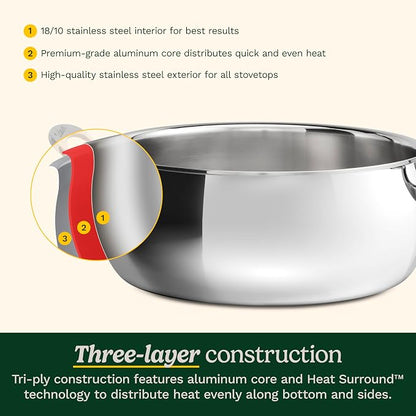 Cuisinart PureClad™ Triple Ply Stainless Steel 4.5 Qt. Dutch Oven w/Cover - Image 5