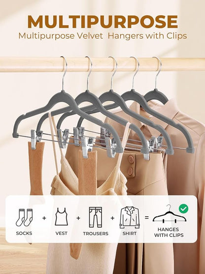 HOUSE DAY Velvet Skirt Hangers 12 Pack, Space Saving Slim Shorts Hanger - Image 2