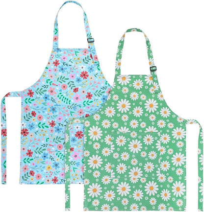 2 Pack Kids Apron, Cute Cooking Aprons, Waterproof Art Apron by XLSXEXCL