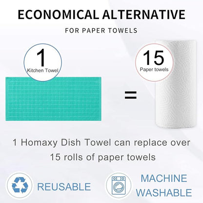 Homaxy 100% Cotton Terry Kitchen Towels, Checkered Designed, Soft and Super - Image 8