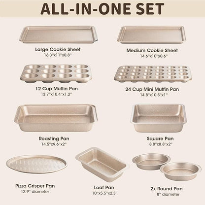 Terlulu 10-Piece Baking Pans Set, Bakeware Sets Nonstick, Baking Set - Image 3