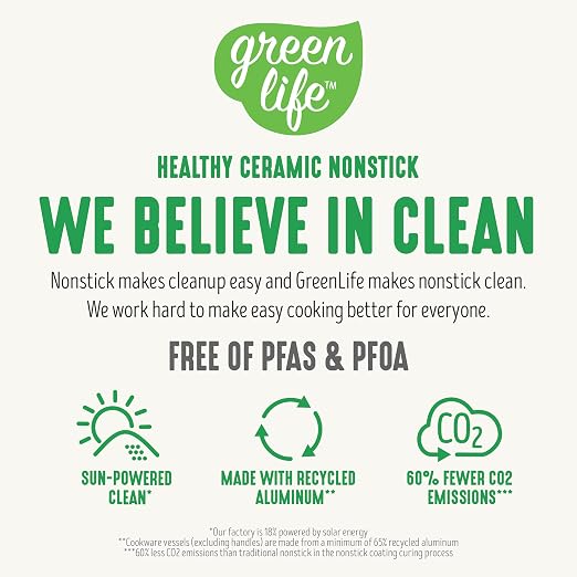 GreenLife Nonstick 8" Frying Pan Skillet, Non-Toxic PFAS-Free Ceramic Nonstick - Image 8