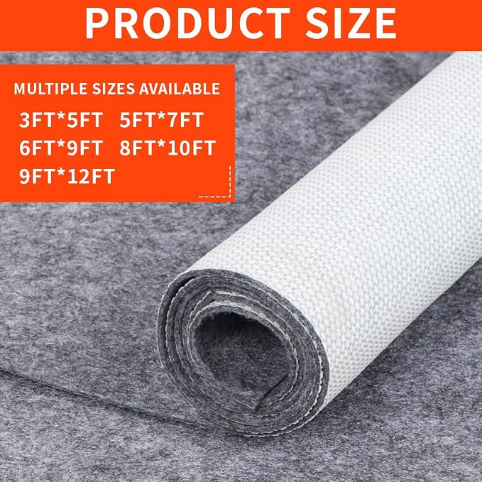 Non-Slip Rug Pads 7 x 9ft, 100% Waterproof Extra Large Area Rugs Non Skid Rug - Image 2