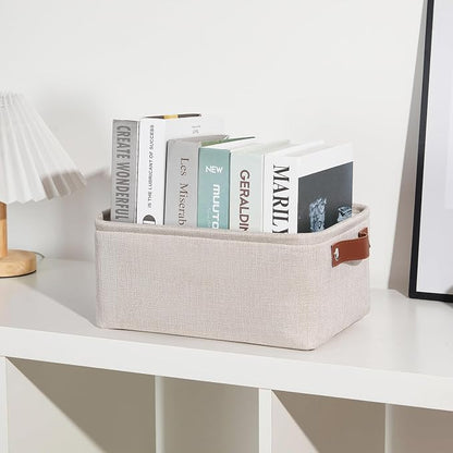 DULLEMELO Small Storage Basket for Shelves, Small Fabric Collapsible - Image 3