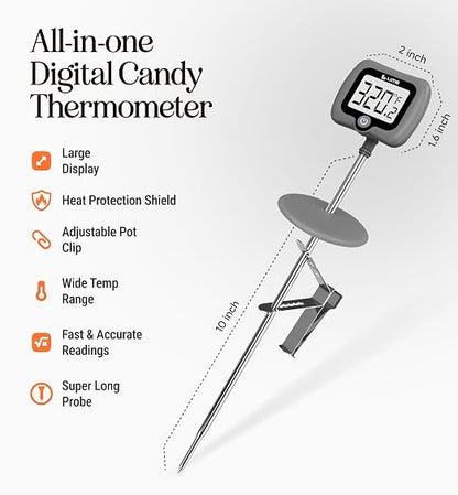 Digital Candy Thermometer with Pot Clip, Instant Read Kitchen Thermometer - Image 3