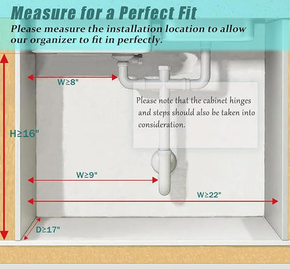 Under Sink Organizer, Height Adjustable Organization and Storage Series - Image 7