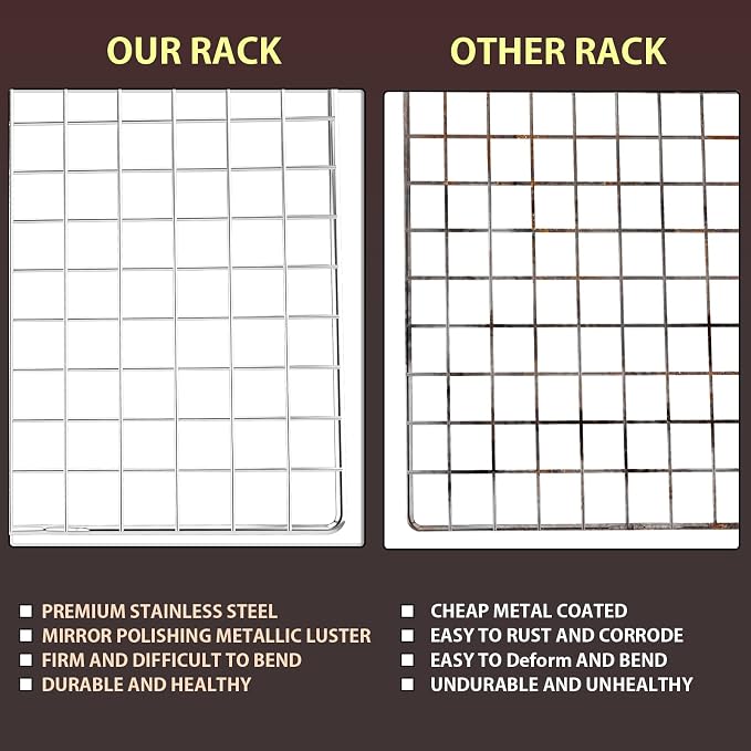 Cooling Rack for Baking 2-Pack, 16x10 Inches Baking Rack, Thick Wire Cookie - Image 4