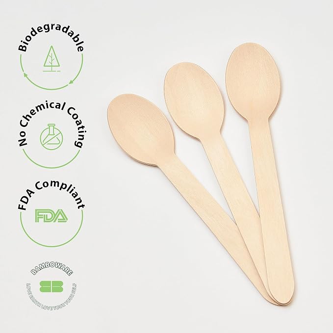 Wooden Spoons 1000 Pieces Bulk Pack | Heavy-Duty Birch Wood Disposable Spoons | - Image 4