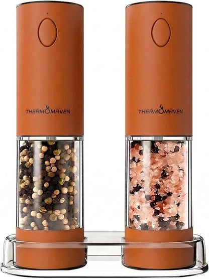 ThermoMaven Electric Salt and Pepper Grinder Set, 110ml Larger Rechargeable by ThermoMaven