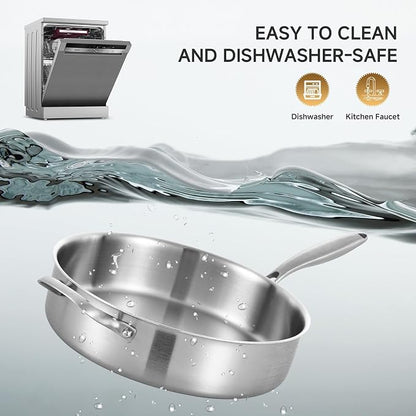 LOLYKITCH Whole Body Tri-Ply Stainless Steel 5.5 QT Sauté Pan - Image 4