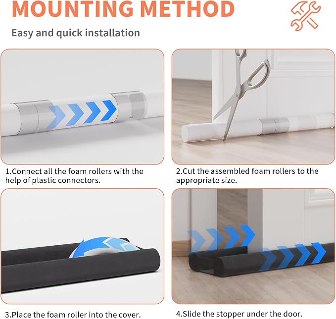 Upgraded Door Draft Stopper for Bottom of Door, Under Door Gap Filler for Big - Image 7