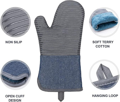 Yutat Oven Mitts, Pot Holders Set of 4 Made - Image 3