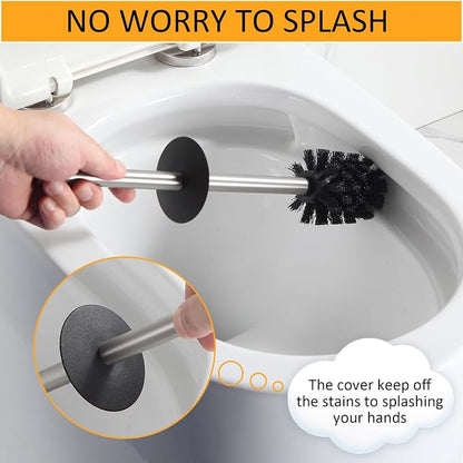 BGL Toilet Brush and Holder Set Brushed Nickel Aluminium Freestanding Toilet - Image 5