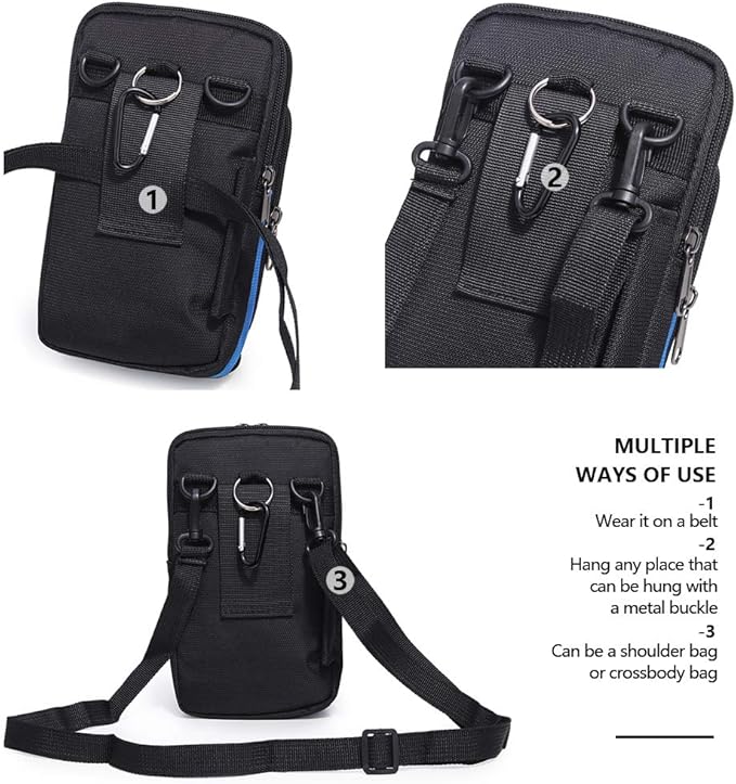 Senient Wolf Waterproof Nylon Multifunctional Phone Crossbody Bag - Small One Shoulder Waist Bag Wallet Travel Passport Holder