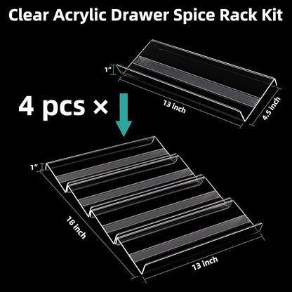 MIUKAA Acrylic Spice Drawer Organizer, 2 Tier - Image 3