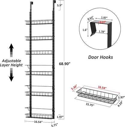 Churboro Over the Door Pantry Organizer Rack - Image 2