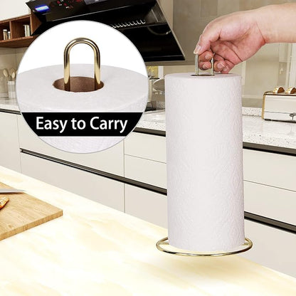 Gold Paper Towel Holder Countertop, Kitchen Paper Towel Stand Holder - Image 2