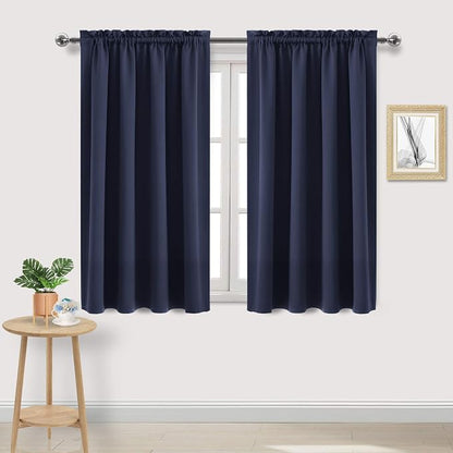DWCN Navy Room Darkening Blackout Curtains by DWCN