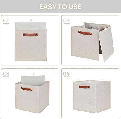 HNZIGE Large Storage Baskets Set of 4 Collapsible Storage Baskets, 13x13 - Image 2