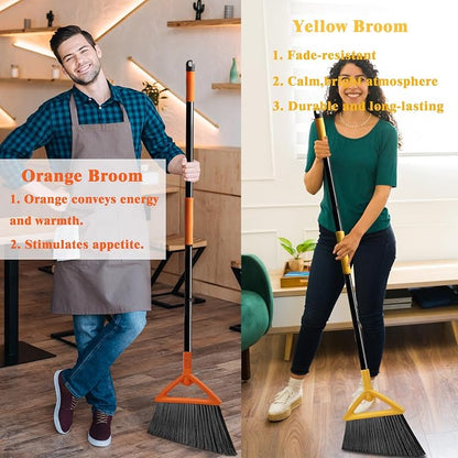 Outdoor Indoor Broom Heavy Duty, 4 Pack Commercial Angle Broom, Ideal of House - Image 7