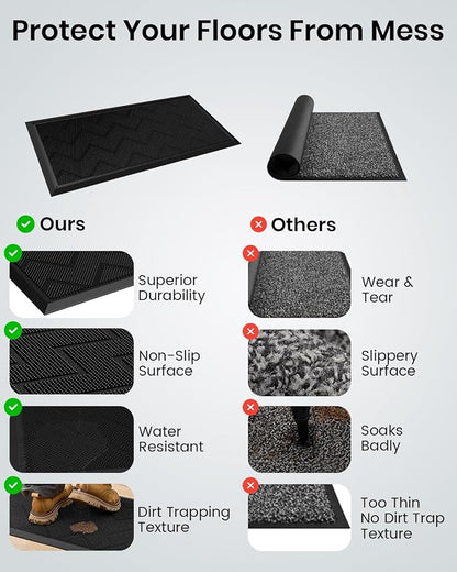 HAMARA Front Door Mat for Outside Entrance 35.5"x17" – Anti-Slip Dirt-Trapping - Image 8