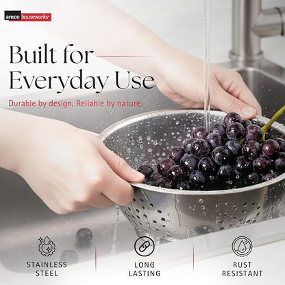 Amco 3-Piece Stainless Steel Colander Set - Image 4