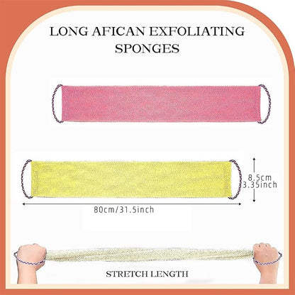 African Net Sponge with Handles 3 Pieces Long African Exfoliating Net Washcloth - Image 6