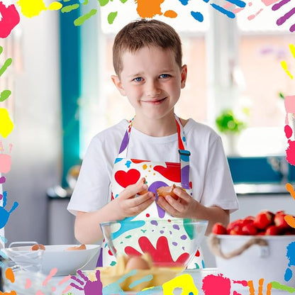 2 Pack Kids Apron, Cute Cooking Aprons, Waterproof Art Apron - Image 7