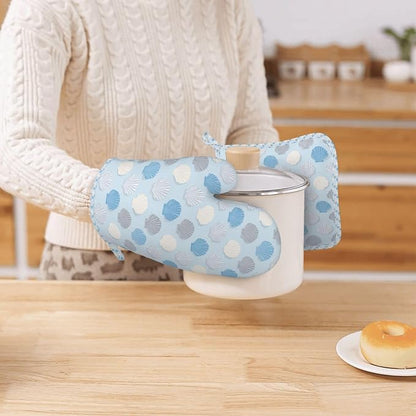 Oven Mitts and Pot Holders Summer Seashell Blue Pastel Silicone Kitchen - Image 7