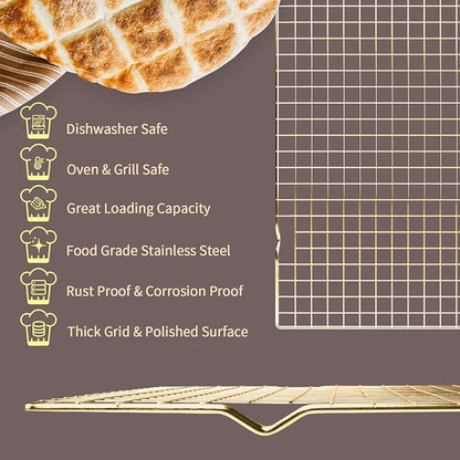 BRIOUT Cooling Rack for Baking, 16x10 Inches Baking Rack, Thick Wire Cookie - Image 2