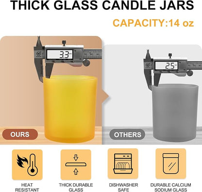 14 OZ Thick Candle Jars for Making Candles 12 Pcs, 3 Wick Empty Jars - Image 2