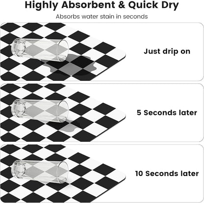 16" x 24" Checkered Dish Drying Mat - Image 6